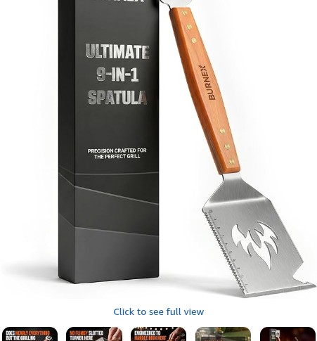 Burnex Ultimate 9 in 1 Spatula Multifunction Tool, BBQ Gifts for Men - Stainless Steel Spatula with Grill Scraper - Dad BBQ Accessories, Barbecue Accessories, Barbecue Tools