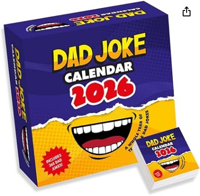 Dad Jokes Desk Calendar 2026 – Funny Daily Tear-Off Calendar | 365 dad jokes with UK dates. Gift for dads, birthdays, Father's Day and office desks.
