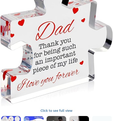 VELENTI Dad Birthday Gift - Engraved Acrylic Block Puzzle - Cool Fathers Day Present from Daughter, Son, Mom - Heartwarming Men Birthday Gift Idea